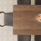Rectangular Solid Wood Dining Table With Double Arch-shaped Pedestal - image 4