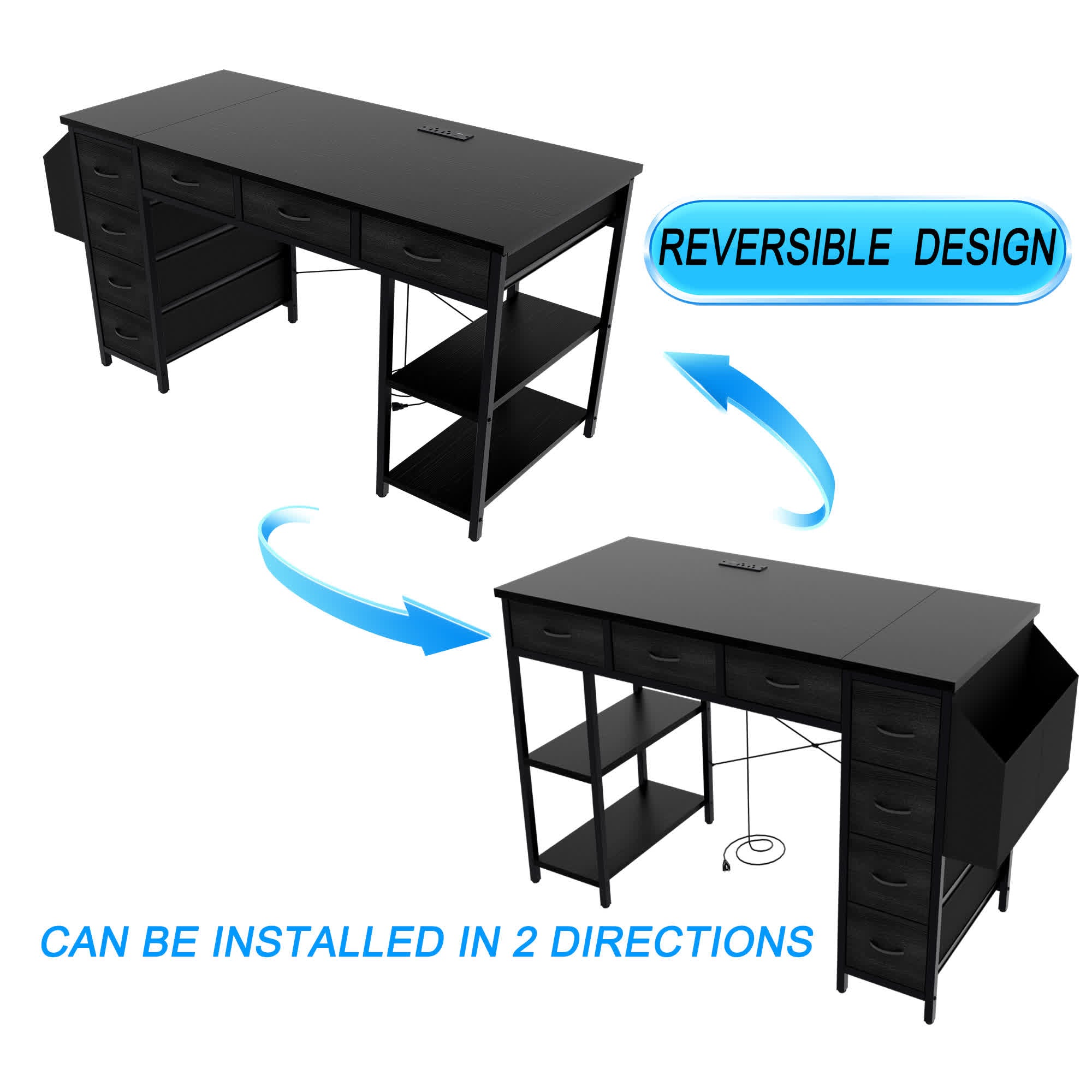 Modern Drawers Storage Computer Desk - image 5