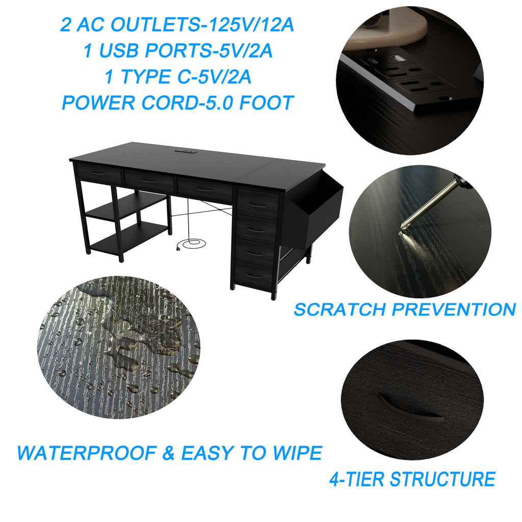 Modern Drawers Storage Computer Desk - image 6