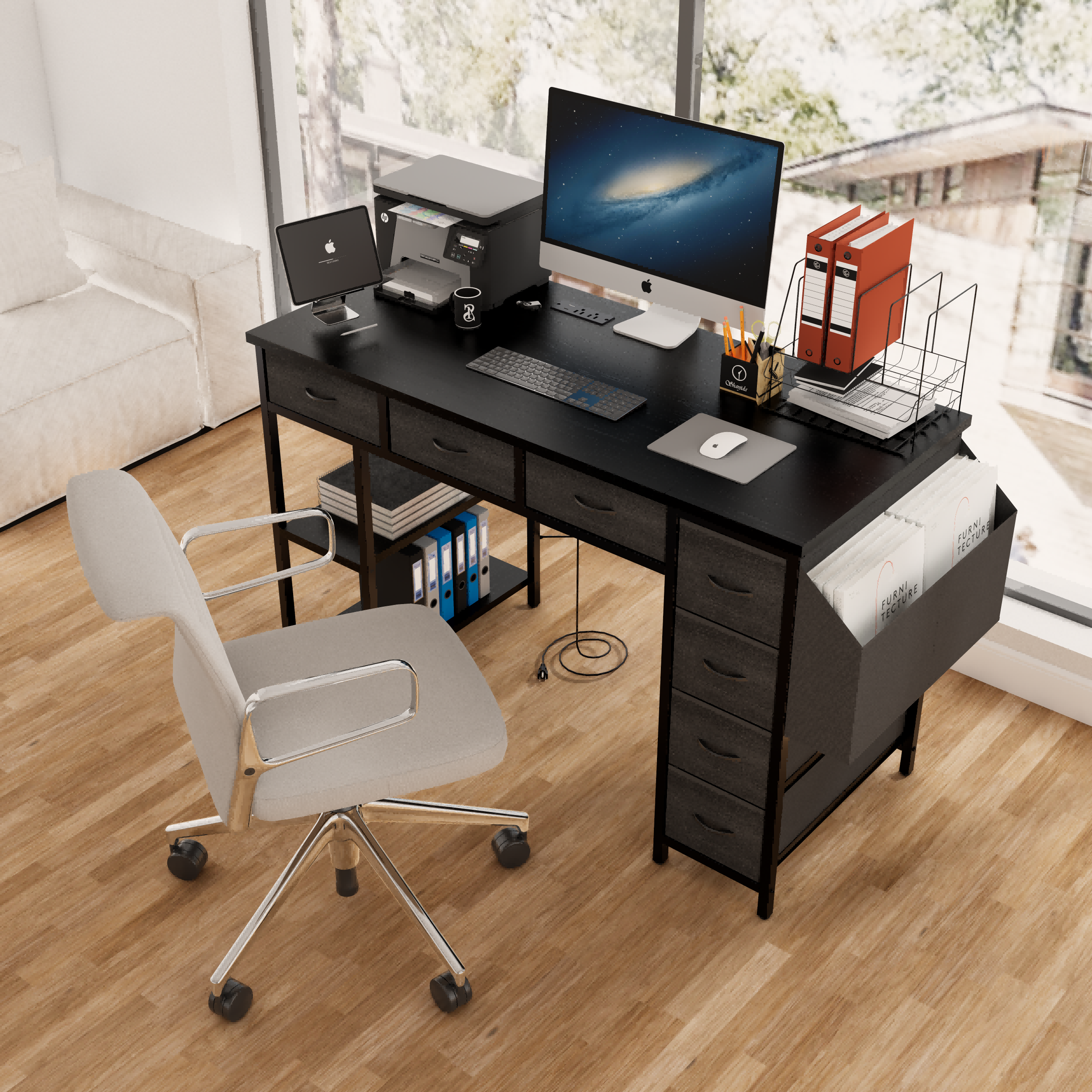 Modern Drawers Storage Computer Desk - image 2