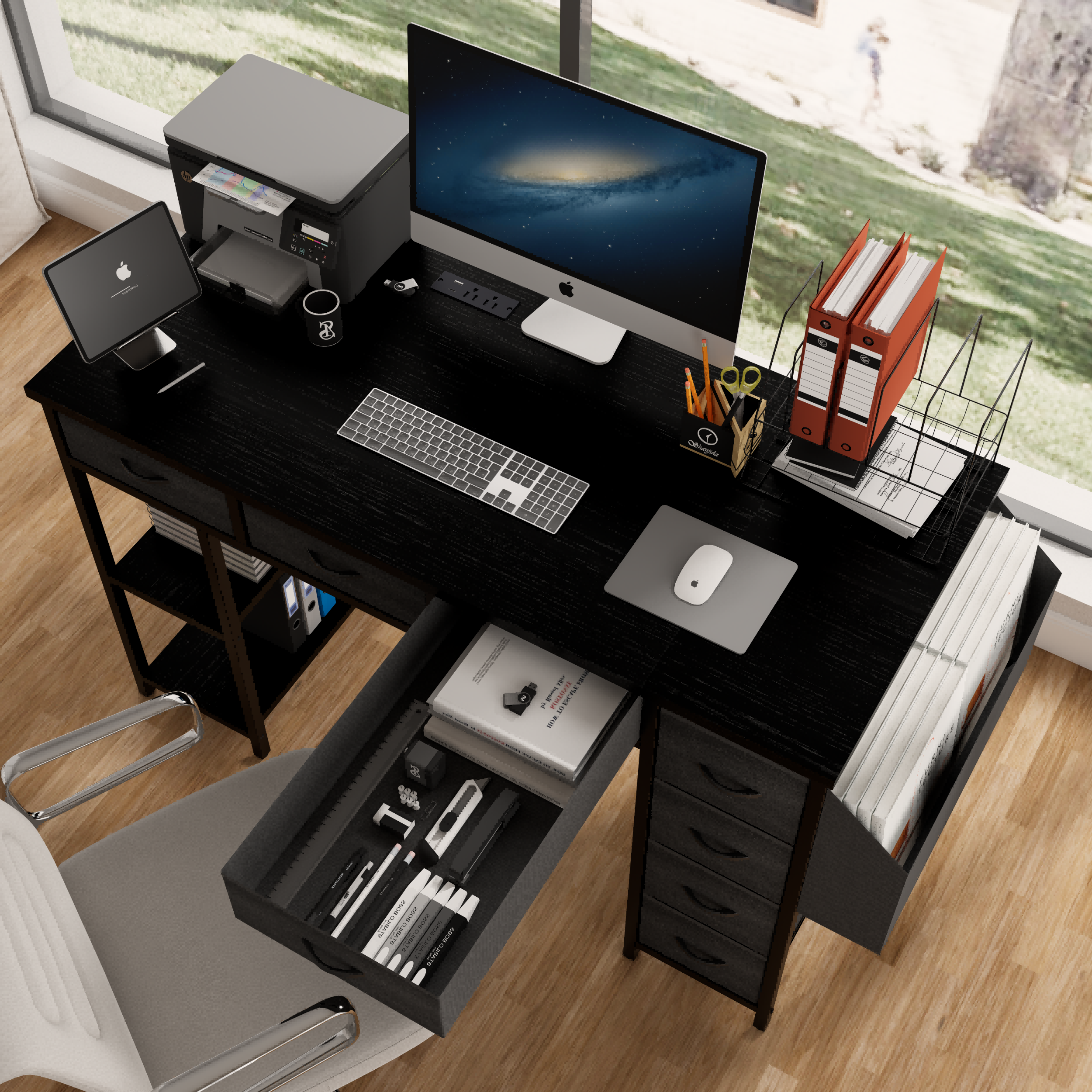 Modern Drawers Storage Computer Desk - image 3