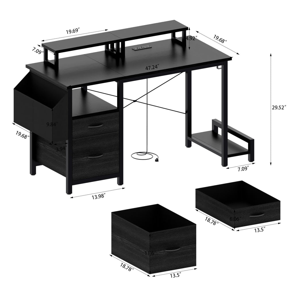 Computer Desk with Large Side Pocket