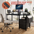 Computer Desk with Large Side Pocket - image 5