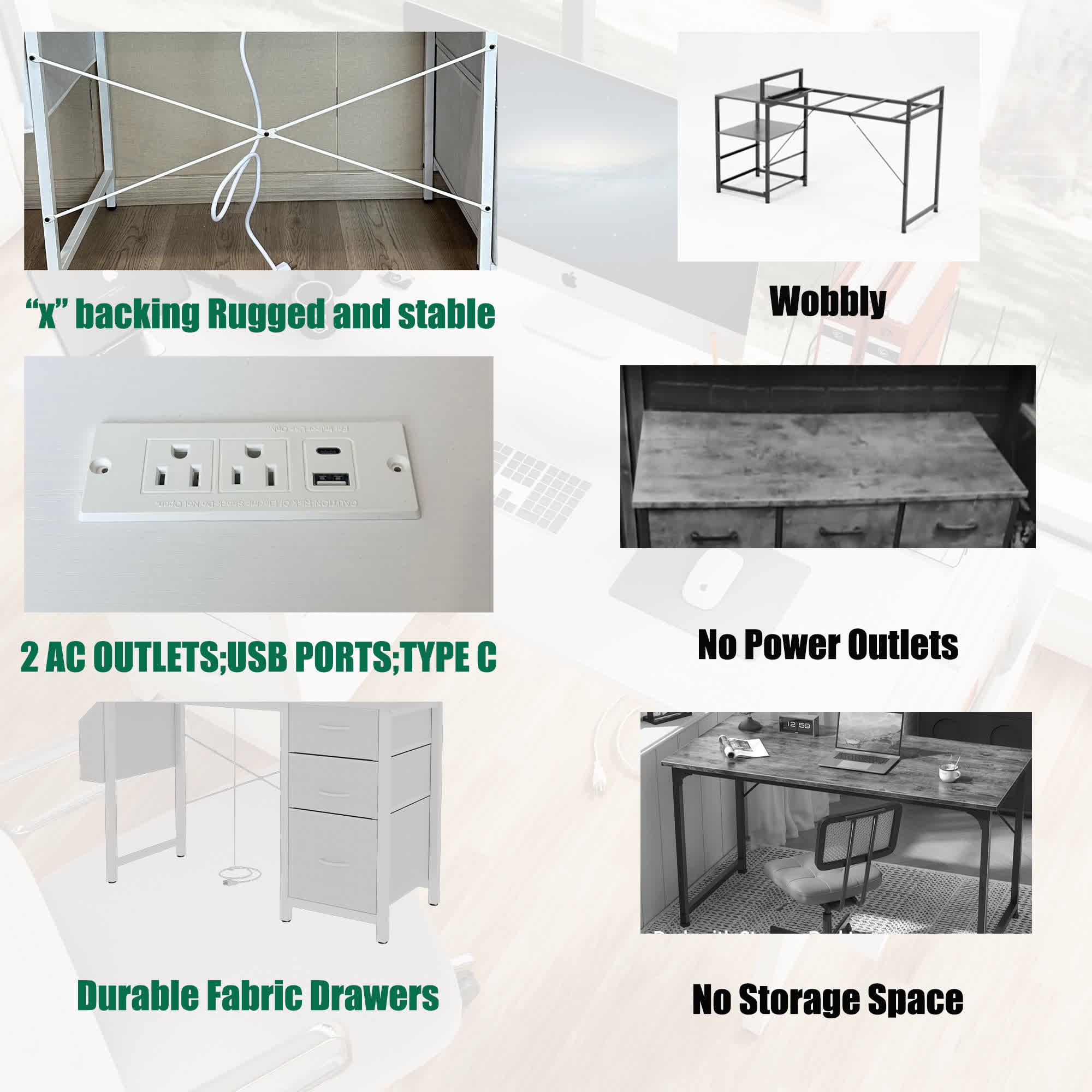 Modern Office Desk with Power Outlet - image 5