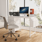 Modern Office Desk with Power Outlet - White - 47.30"L x 19.70"W x 29.53"H - image 0