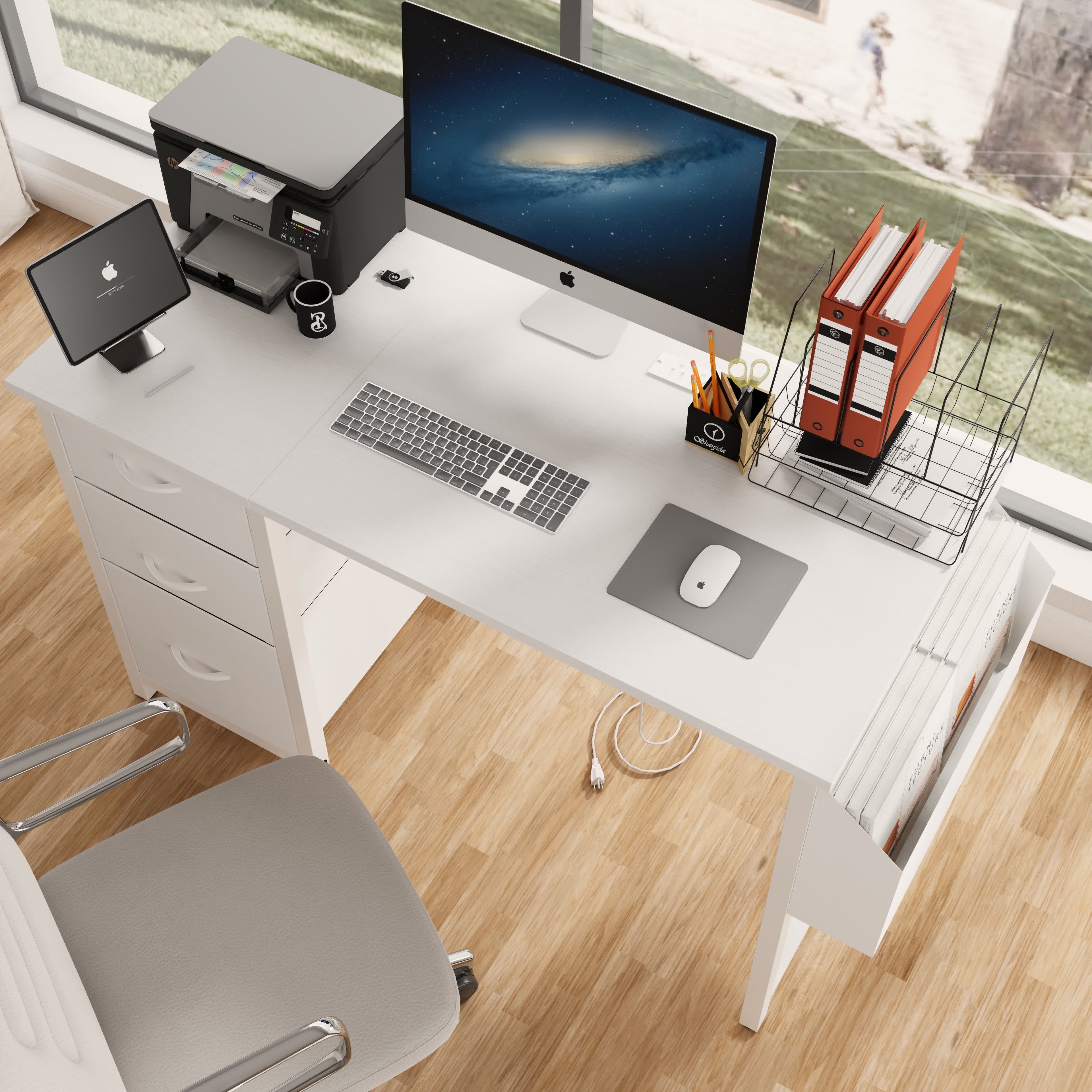 Modern Office Desk with Power Outlet - image 3