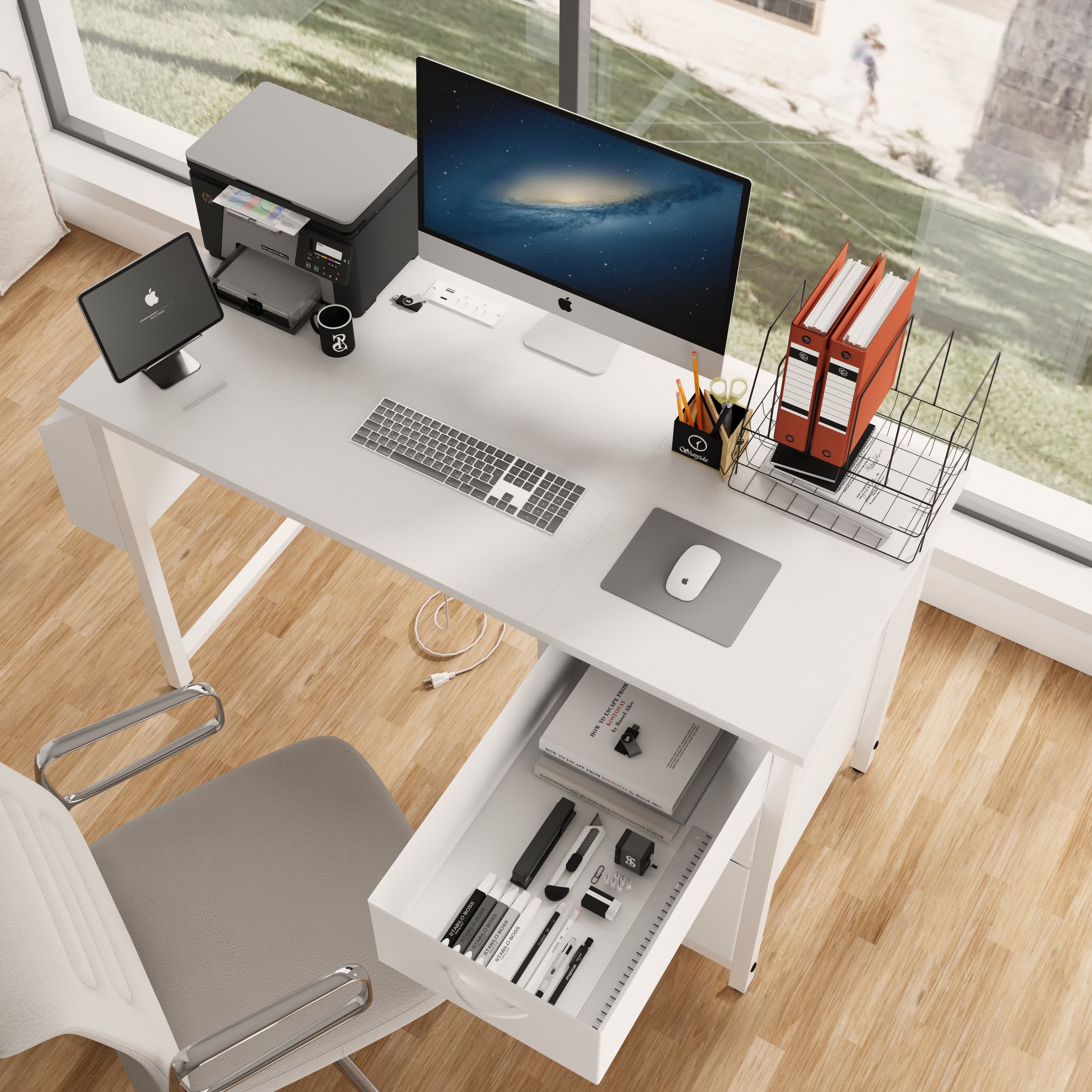 Modern Office Desk with Power Outlet - image 4