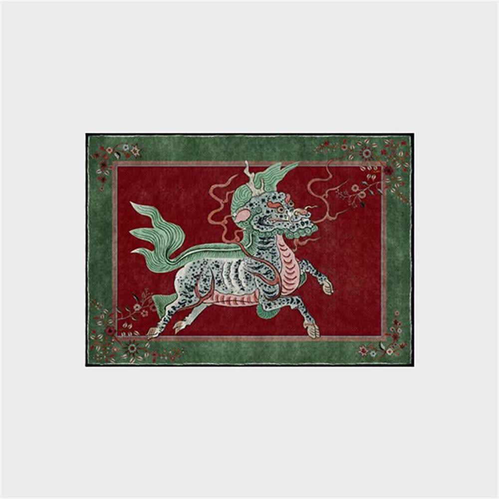 Oriental Retro Kirin Washable Soft Area Rug - Red - 60" x 96" - image 8