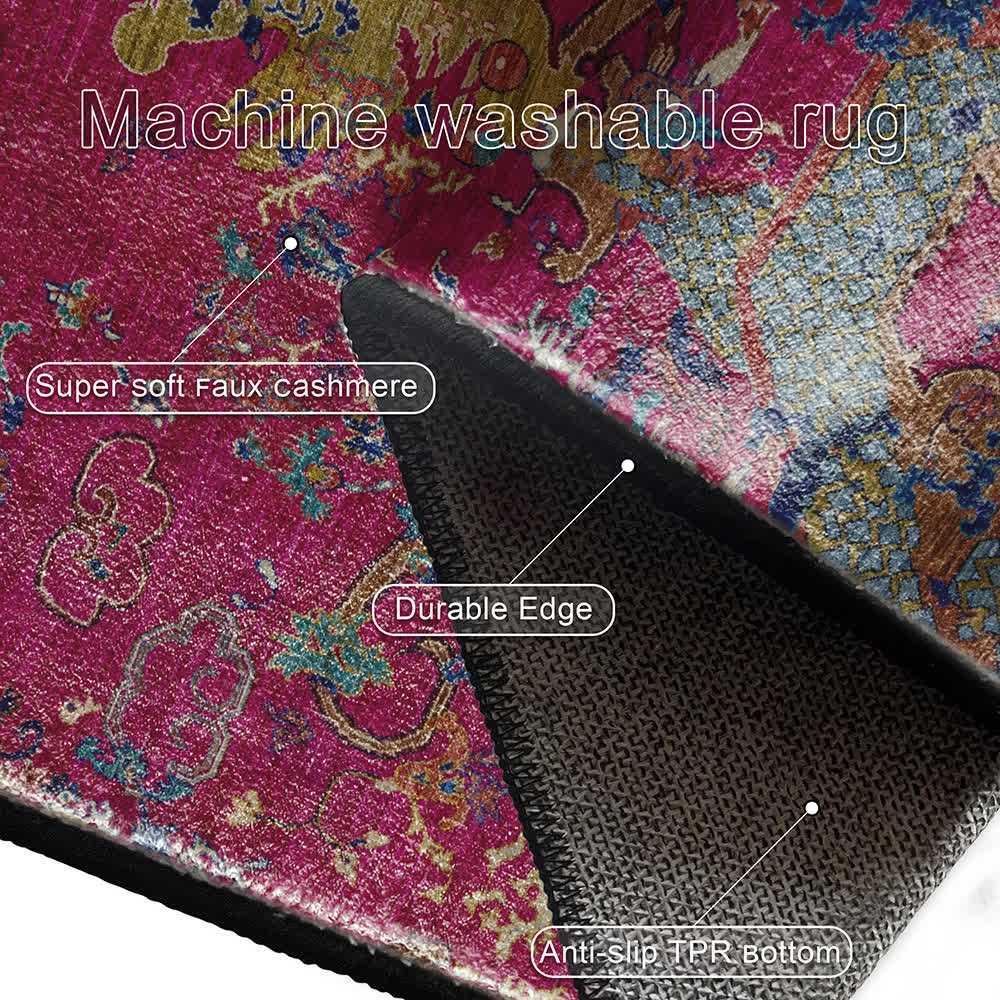 Oriental Dragon Washable Soft Area Rug