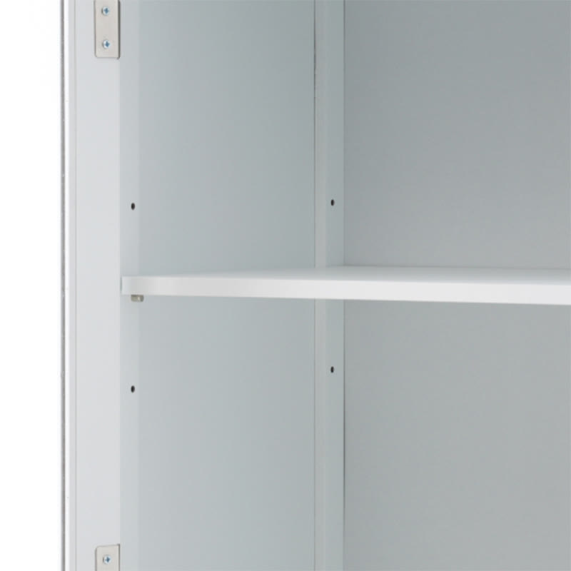 63" Tall Bathroom Storage Cabinet With Glass Doors