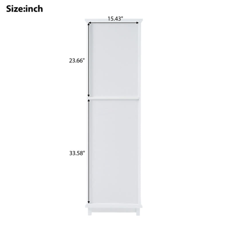63" Tall Bathroom Storage Cabinet With Glass Doors