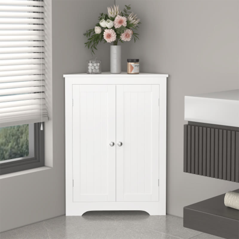 Floor Storage Cabinet With 2 Doors  - White - image 0