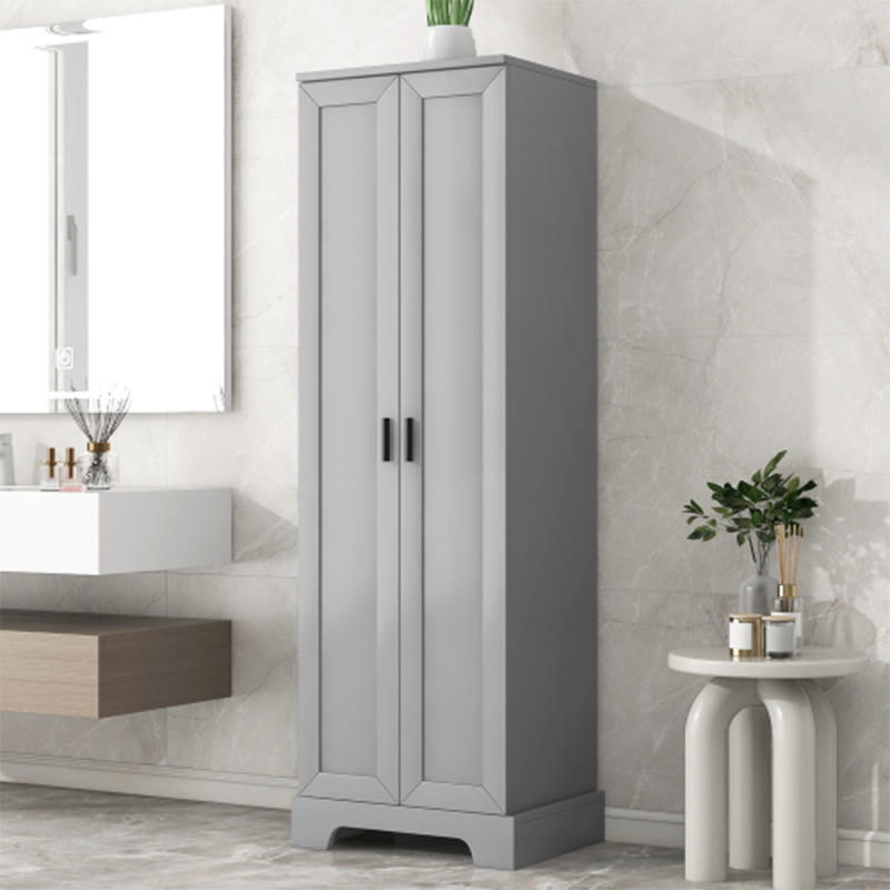 Storage Cabinet With Two Doors For Bathroom - Grey - image 0