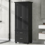 Tall Storage Cabinet With Two Drawers  - Black - image 11