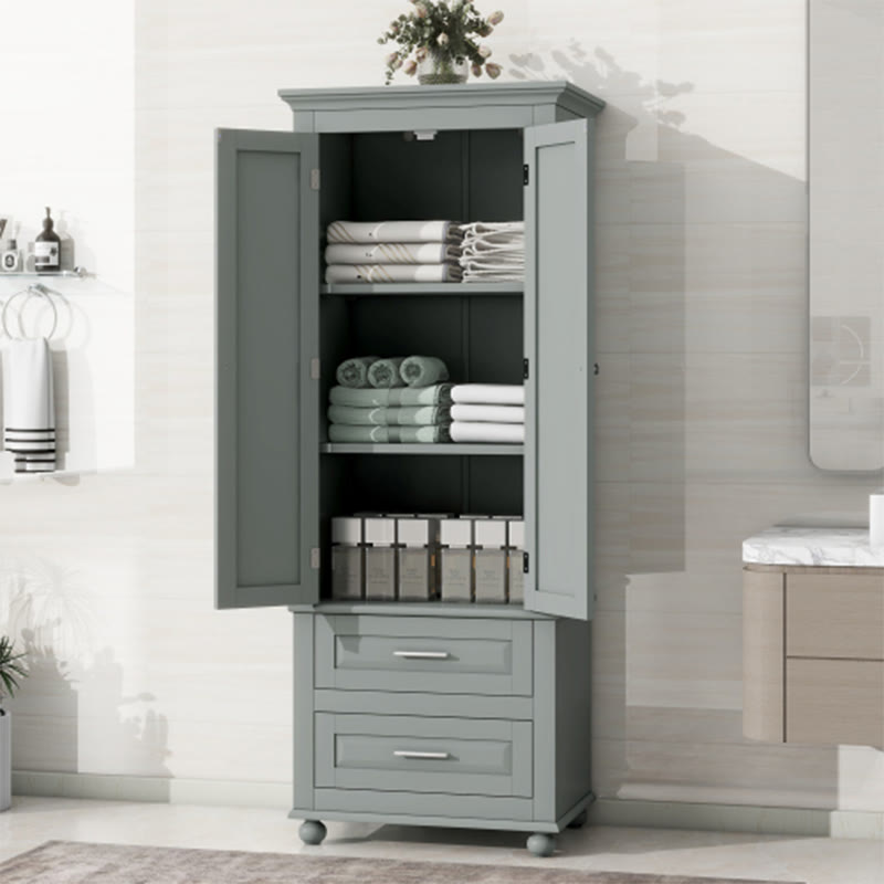 Tall Storage Cabinet With Two Drawers  - image 4