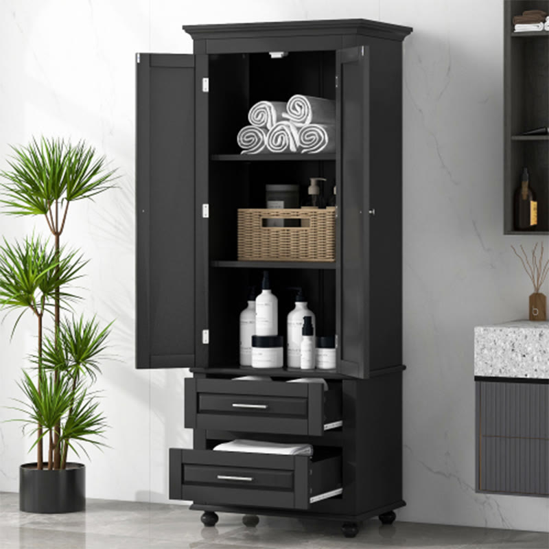 Tall Storage Cabinet With Two Drawers  - image 13
