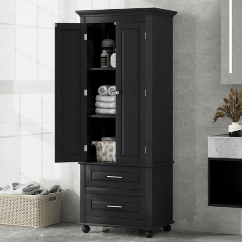 Tall Storage Cabinet With Two Drawers  - image 12
