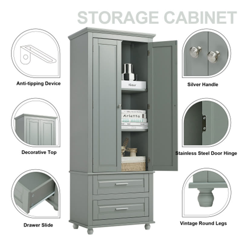 Tall Storage Cabinet With Two Drawers  - image 6