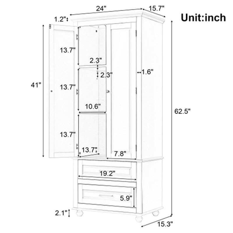 Tall Storage Cabinet With Two Drawers  - image 16