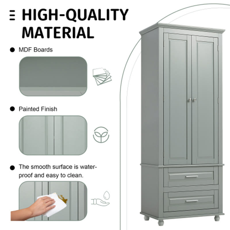 Tall Storage Cabinet With Two Drawers  - image 7