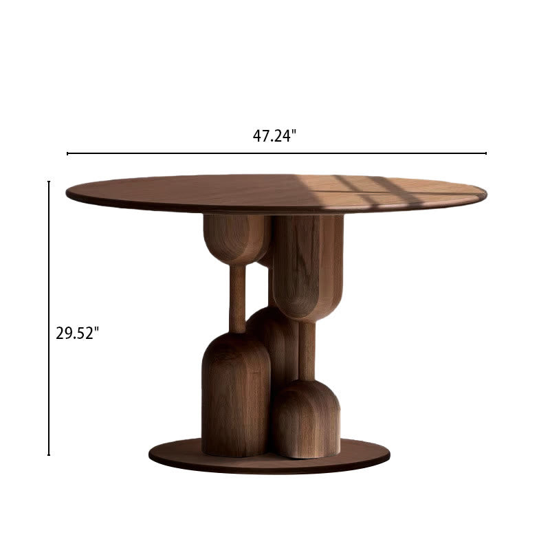 Retro Rubber Wood Dining Table