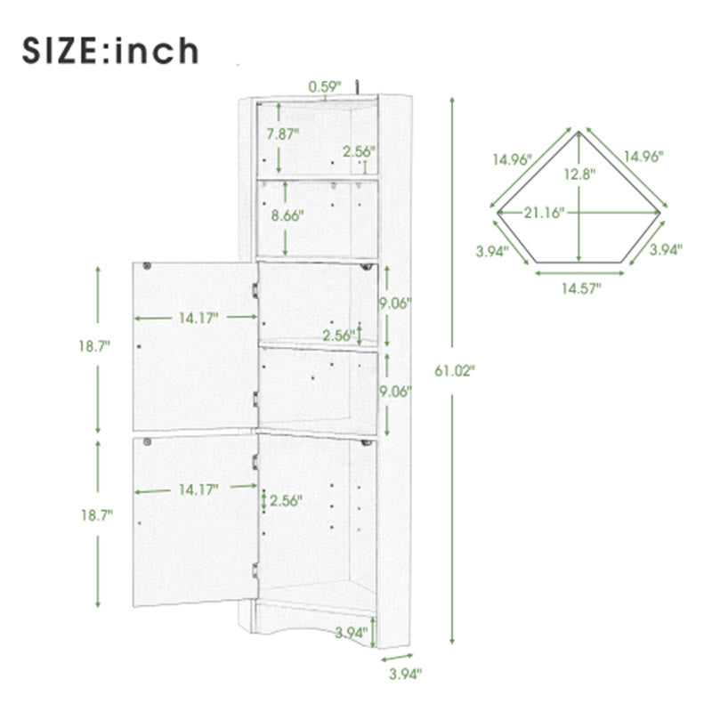 Tall Bathroom Corner Cabinet  - image 9