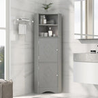 Tall Bathroom Corner Cabinet  - Grey - image 0