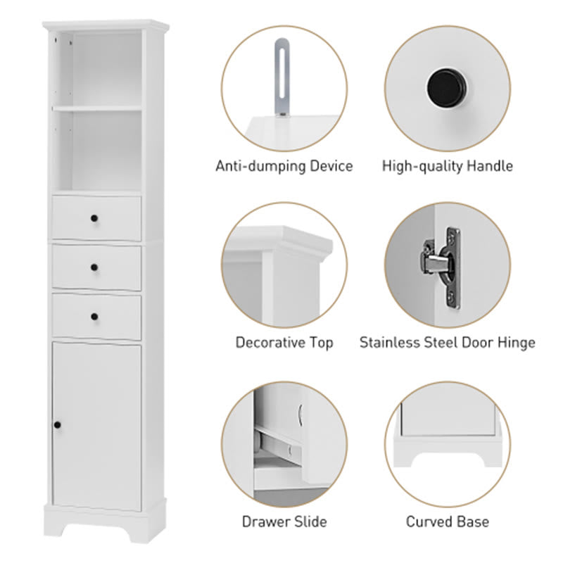White Tall Bathroom Cabinet - image 8