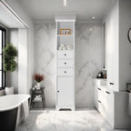 White Tall Bathroom Cabinet - image 3
