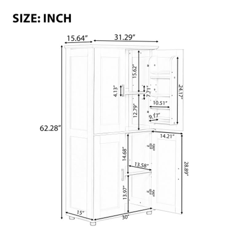 Wide Bathroom Floor Storage Cabinet - image 8