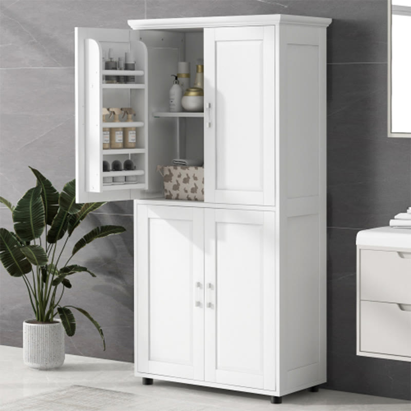 Wide Bathroom Floor Storage Cabinet - White - image 0