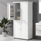 Wide Bathroom Floor Storage Cabinet - White - image 0