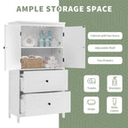 Bathroom Storage Cabinet With Two Doors And Drawers - image 4