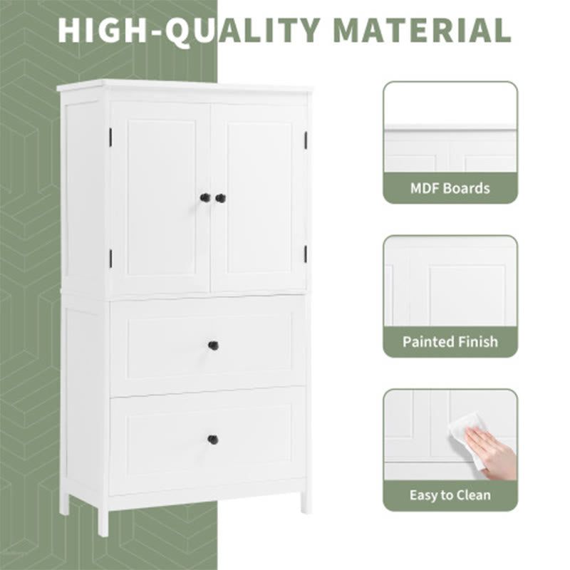 Bathroom Storage Cabinet With Two Doors And Drawers - image 5