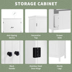 Bathroom Storage Cabinet With Two Doors And Drawers - image 6