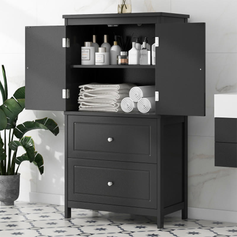 Bathroom Storage Cabinet With Two Doors And Drawers - image 10