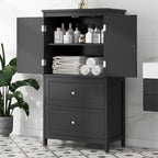 Bathroom Storage Cabinet With Two Doors And Drawers - image 10