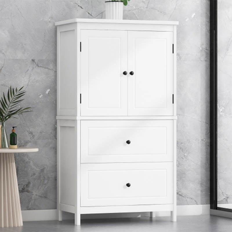 Bathroom Storage Cabinet With Two Doors And Drawers - White - image 0