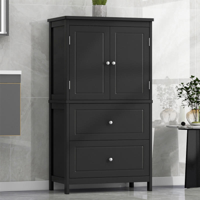 Bathroom Storage Cabinet With Two Doors And Drawers - Black - image 12