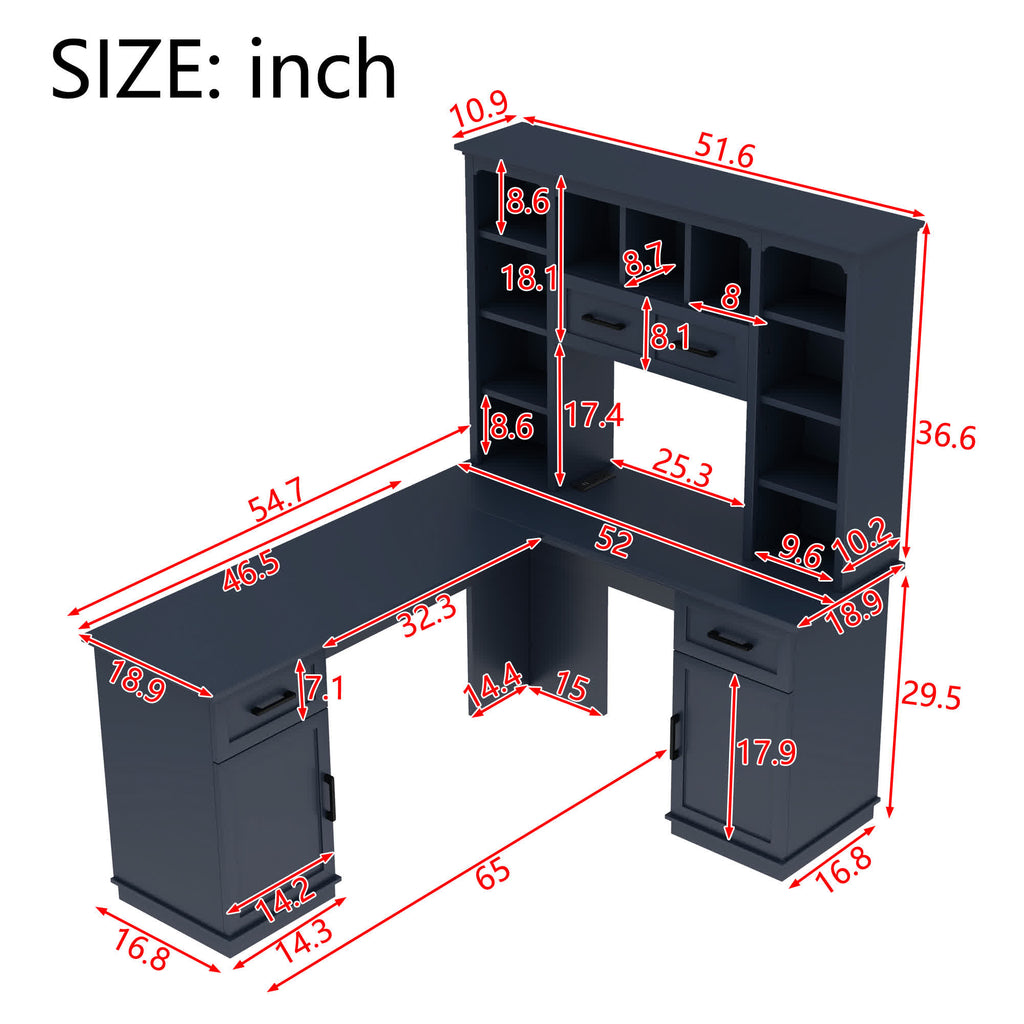 L-Shaped Storage Computer Desk - image 27