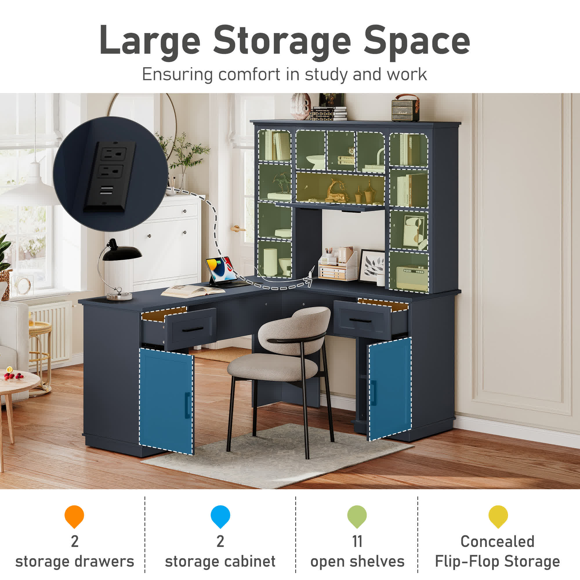 L-Shaped Storage Computer Desk - image 17
