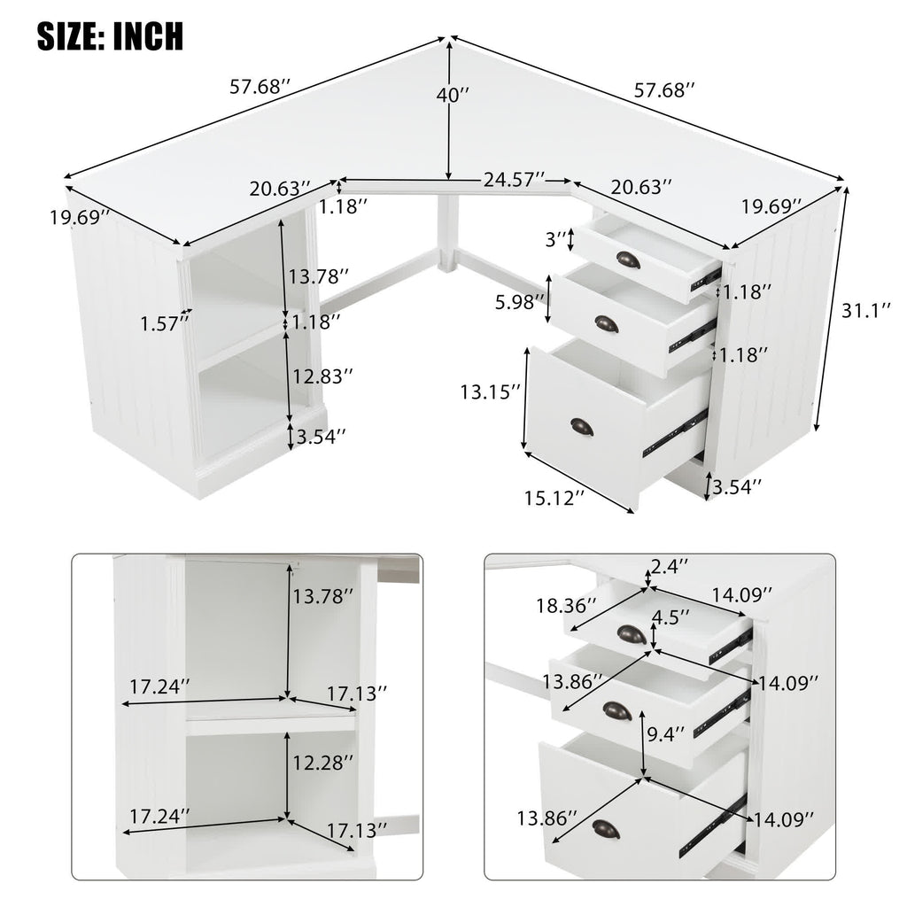 Modern L-shaped Office Executive Desk - image 17