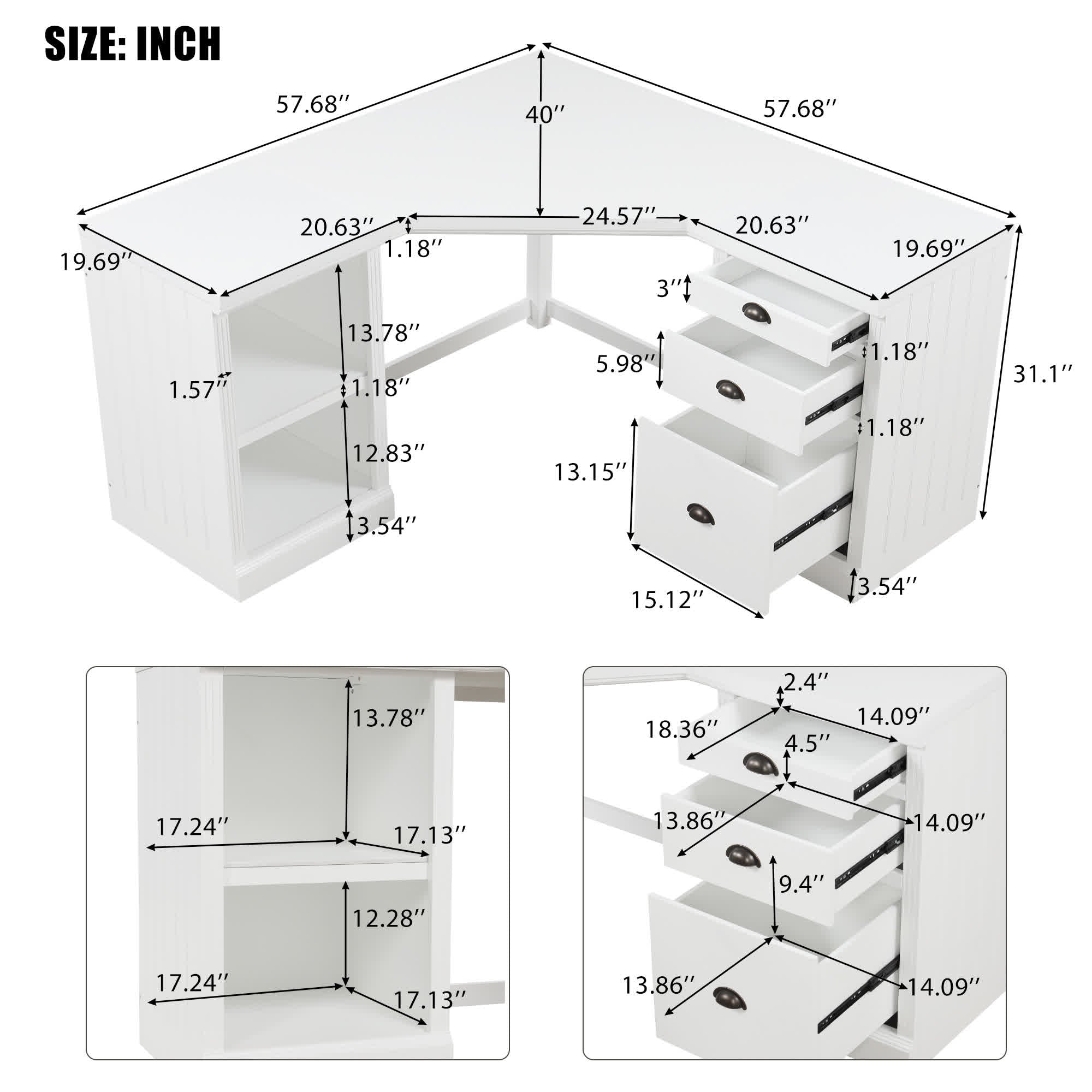Modern L-shaped Office Executive Desk - image 17