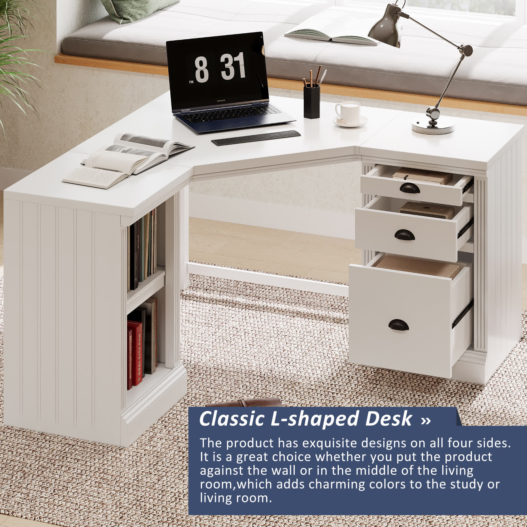 Modern L-shaped Office Executive Desk - image 3