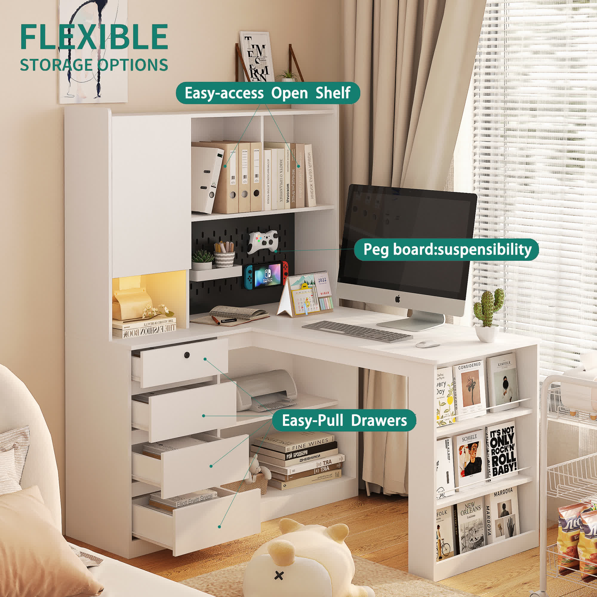 Modern Corner L-Shaped Desk - image 10