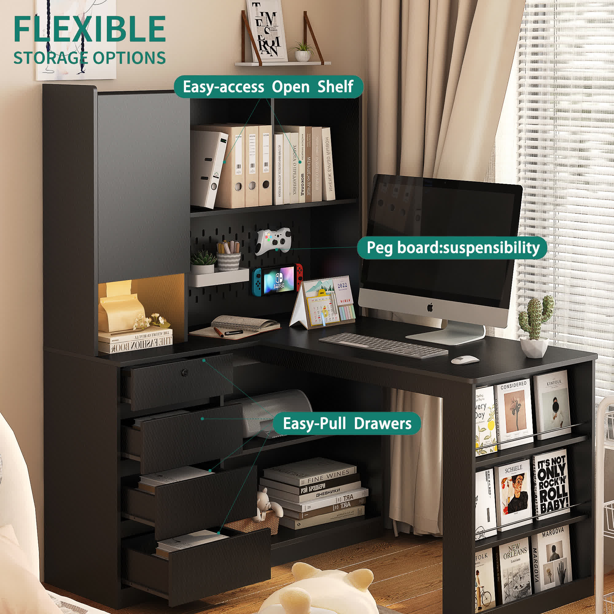 Modern Corner L-Shaped Desk - image 20