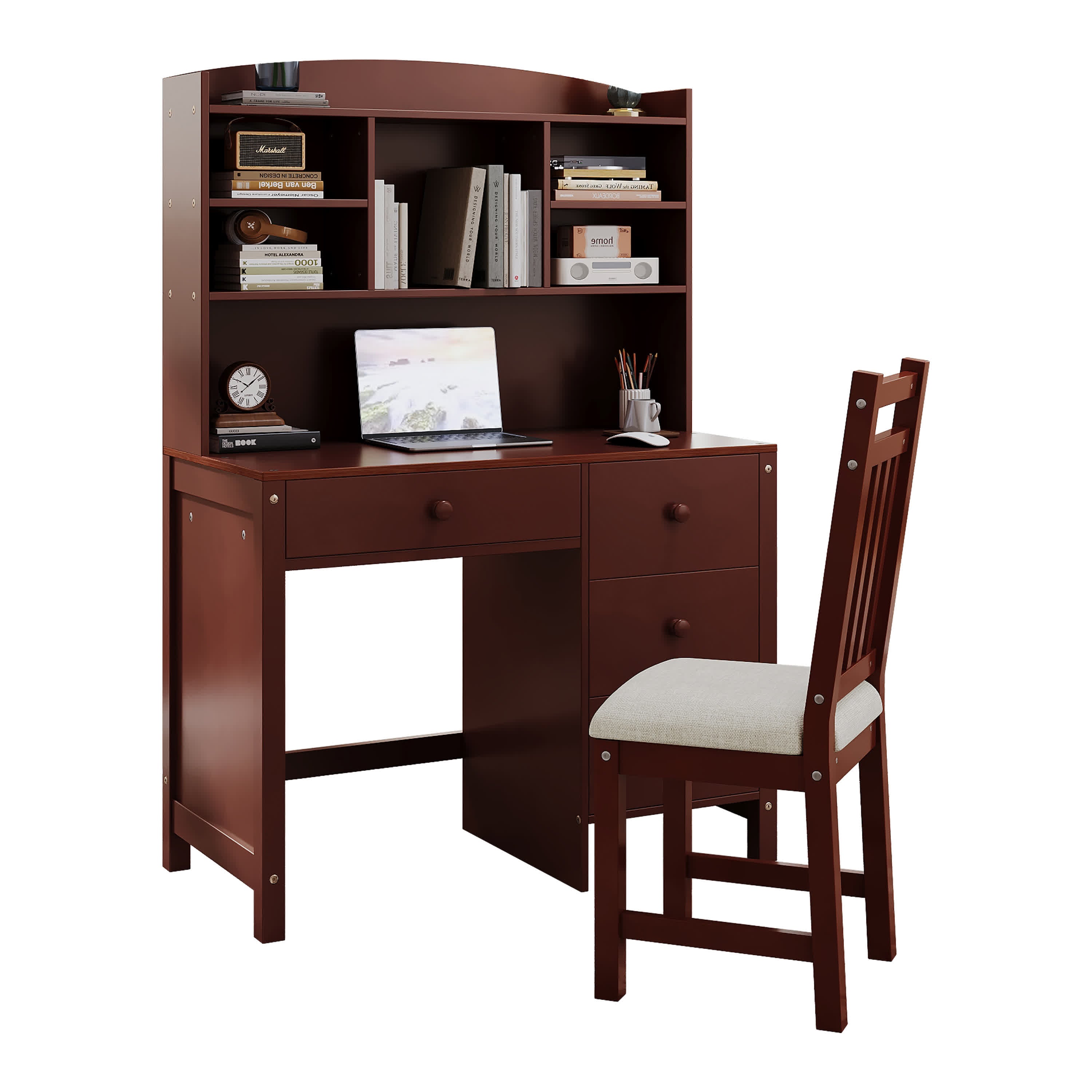 Vintage Home Executive Desk and Upholstered Chair Set - image 8