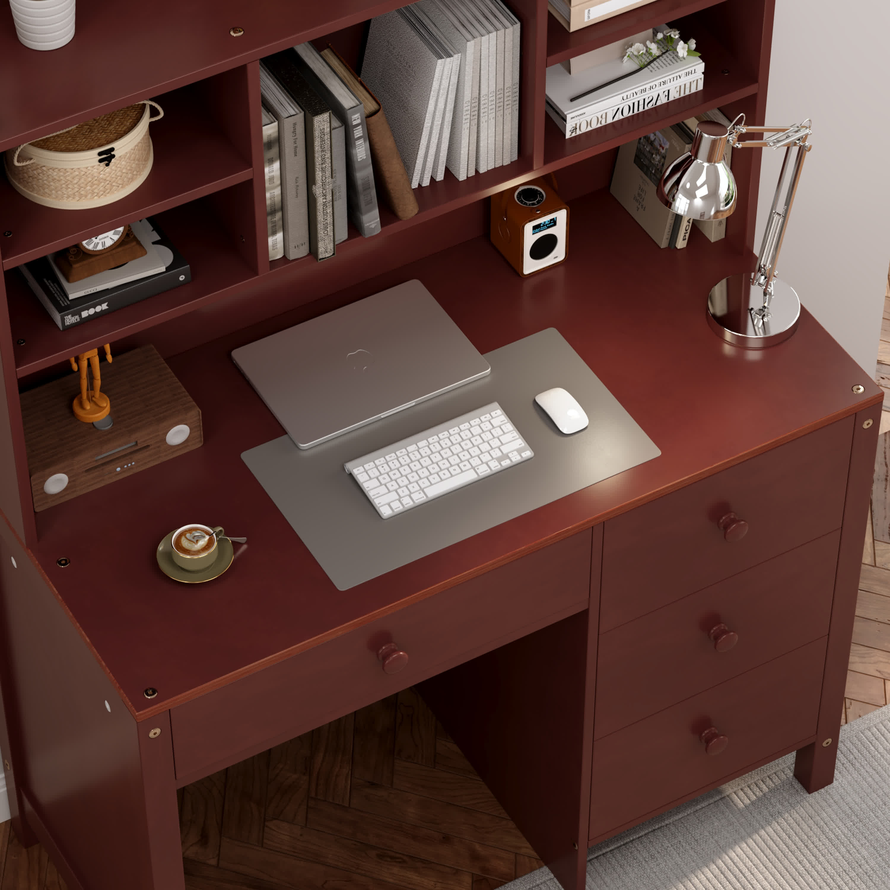 Vintage Home Executive Desk and Upholstered Chair Set - image 4