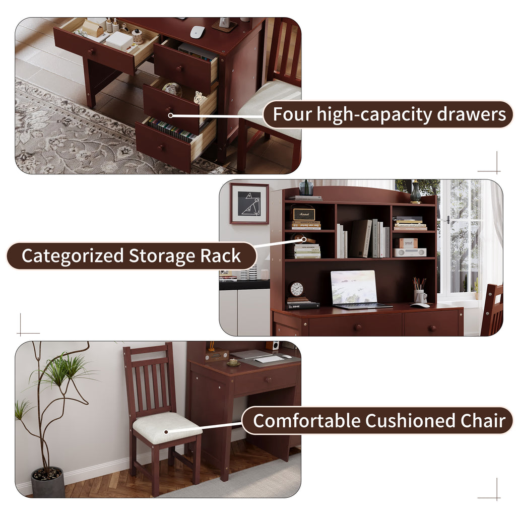Vintage Home Executive Desk and Upholstered Chair Set - image 6
