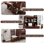 Vintage Home Executive Desk and Upholstered Chair Set - image 6